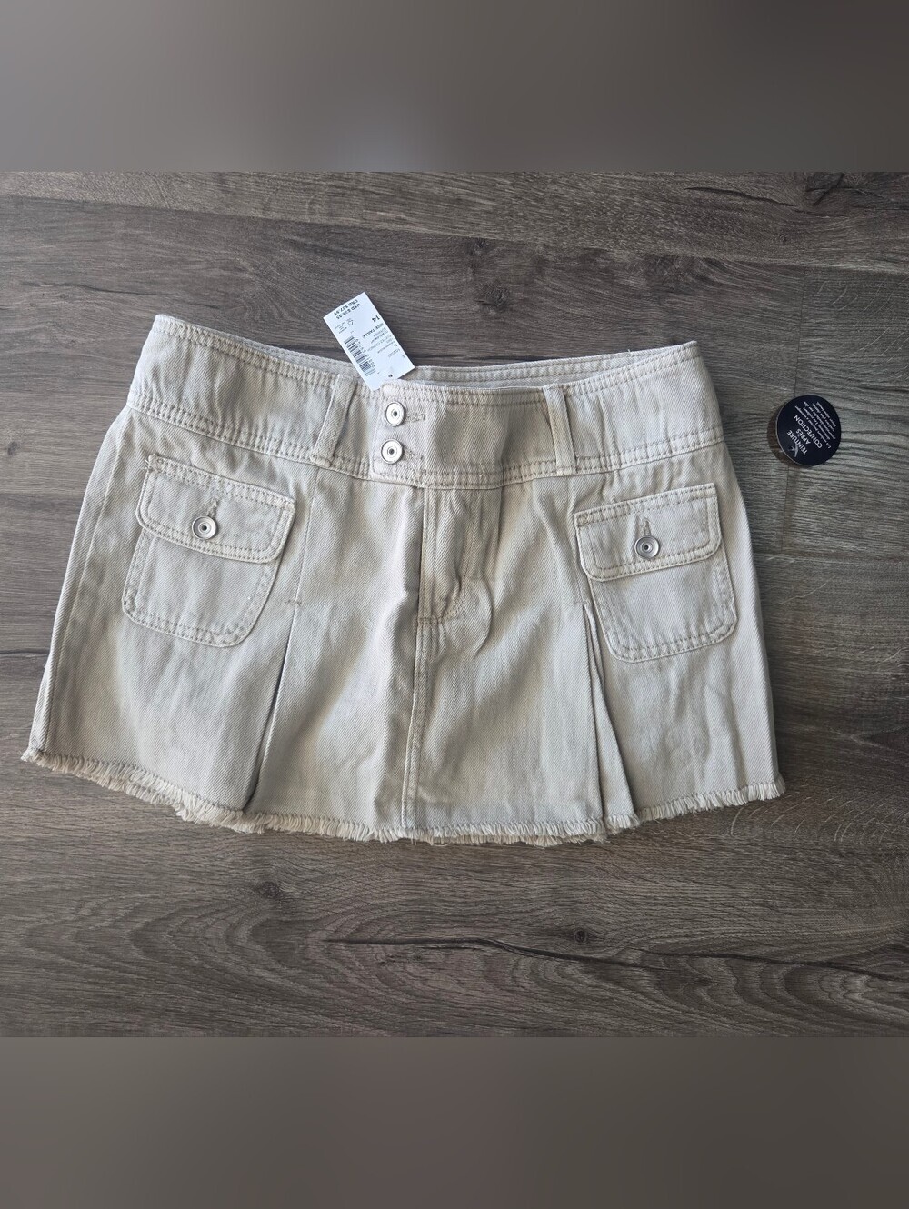 Girls pleated denim cargo skort size 14 NWT